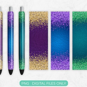 Glitter Pen Wrap PNG Sublimation Design, Digital Download