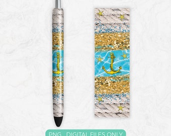 Meer Strand Epoxy Stift Wrap Anhor Png Sublimation Design, Digitaler Download
