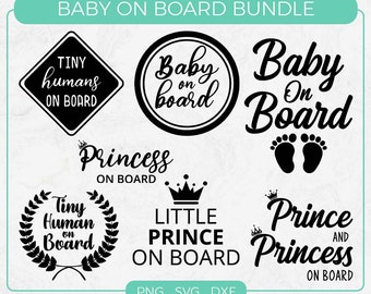 Baby on Board SVG Bundle, Baby on Board Svg, Png for Sticker Car Decal, Cut file for Cricut