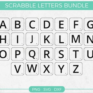 Scrabble Letters SVG Bundle, Scrabble Tiles Clipart, Cut file for Cricut
