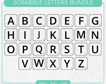 Scrabble Letters SVG Bundle, Scrabble Tiles Clipart, Cut file for Cricut