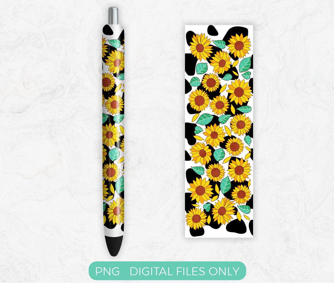 Sunflower Pen Wrap PNG Sublimation Design Digital Download Etsy
