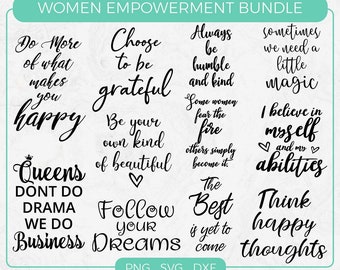 Frauen Empowerment Svg Bundle, Motivation, Positive Quotes, Girl Power, Boss Lady, Queen Svg, Cut File für Cricut