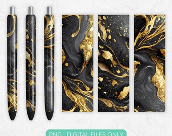 Pen Wraps PNG Sublimation Design, Abstract Marble Glitter Pen, Digital Download