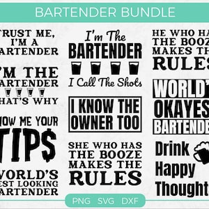 Barman SVG bundel, Bar Svg, Server Svg, barman uitspraken en citaten Svg, gesneden bestand voor Cricut