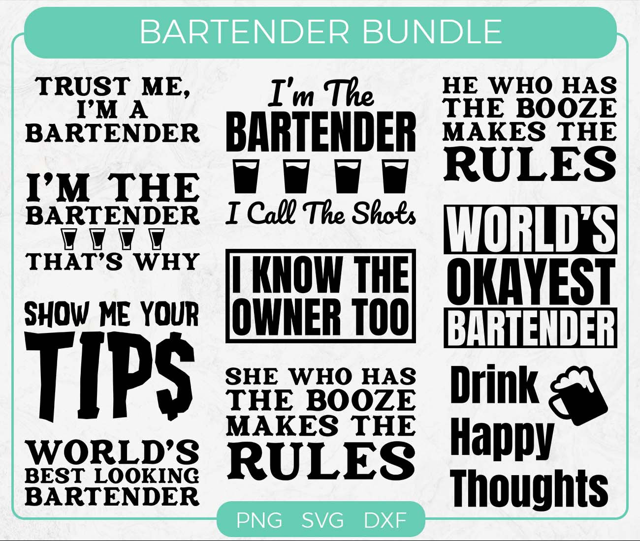 Bartender SVG Bundel Bar Svg Server Svg Bartender Gezegden Etsy Nederland