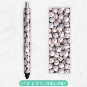 Baseball Pen Wrap PNG Sublimation Design, Digital Download