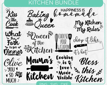 Kitchen Svg Bundle, Potholder, Chef, Baking, Cooking Quote and Saying, Cut file for Cricut