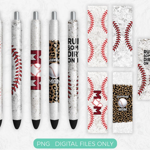Baseball Pen Wrap, Sport PNG Sublimation Design, Digital Download