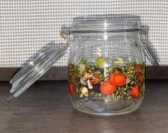 Vintage Arc France Glass Spice of Life Canister Jar con coperchio