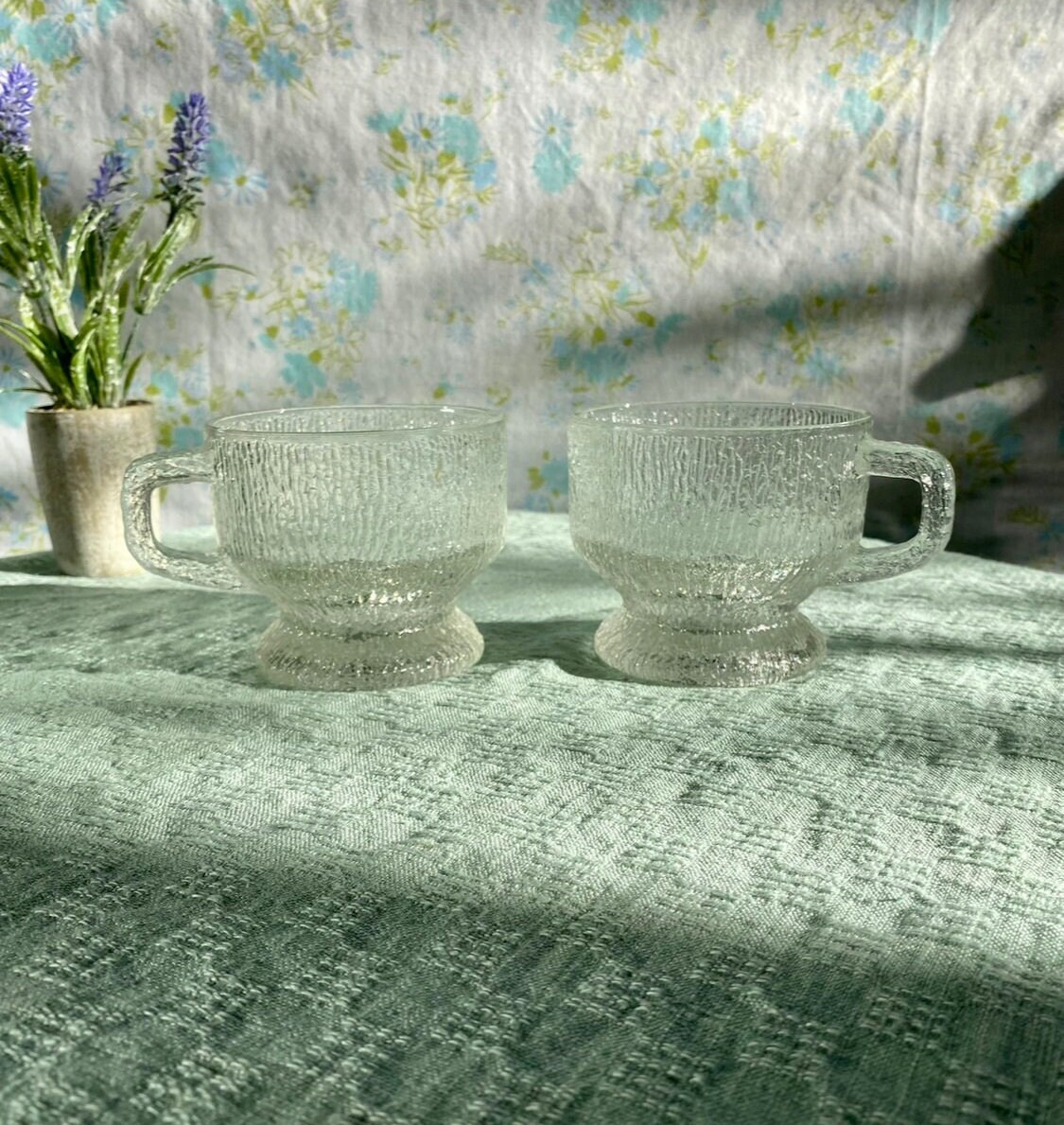 ヴィンテージ インディアナ グラス バーク グラス アイス つらら