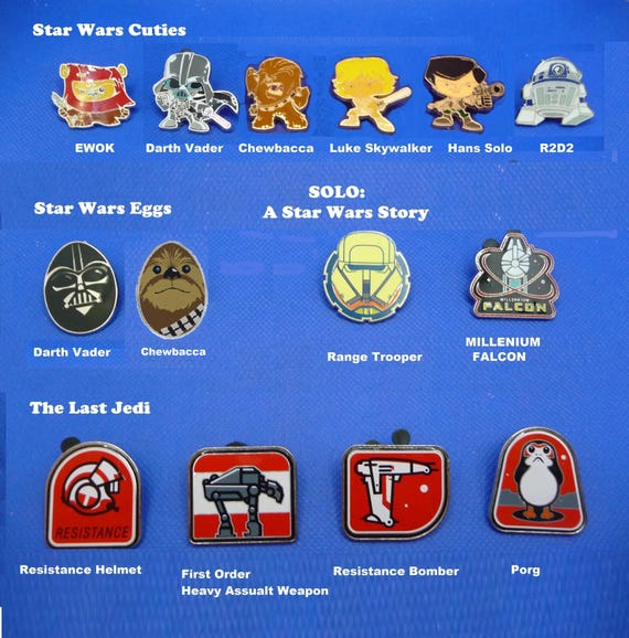 Disney Star Wars Pins - Your Choice - Ewok, Darth Vader, Chewbacca