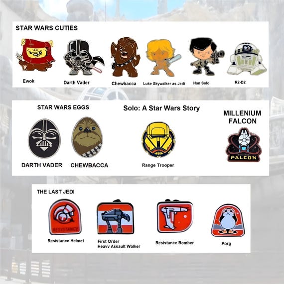 Disney Star Wars Pins - Your Choice - Ewok, Darth Vader, Chewbacca