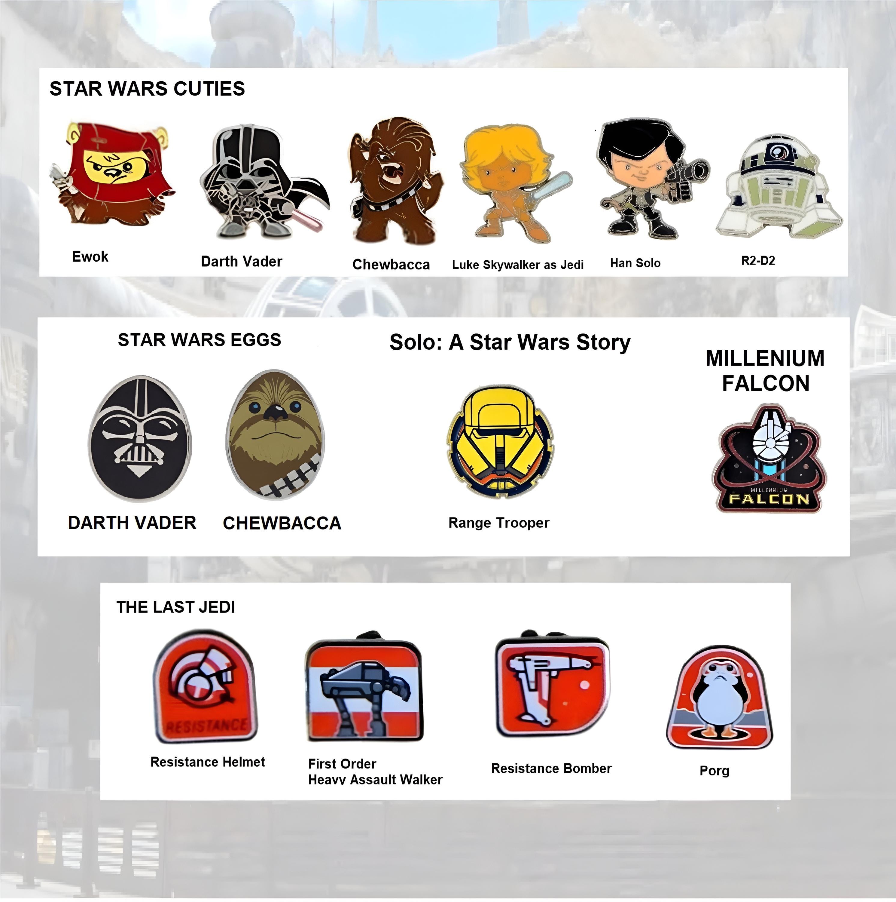 Disney Star Wars Pins - Your Choice - Ewok, Darth Vader, Chewbacca