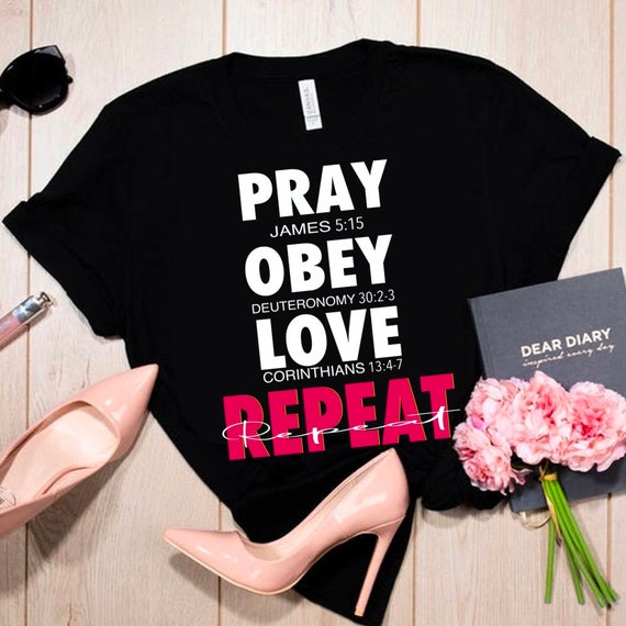 Pray Obey Love Repeat PNG - Etsy