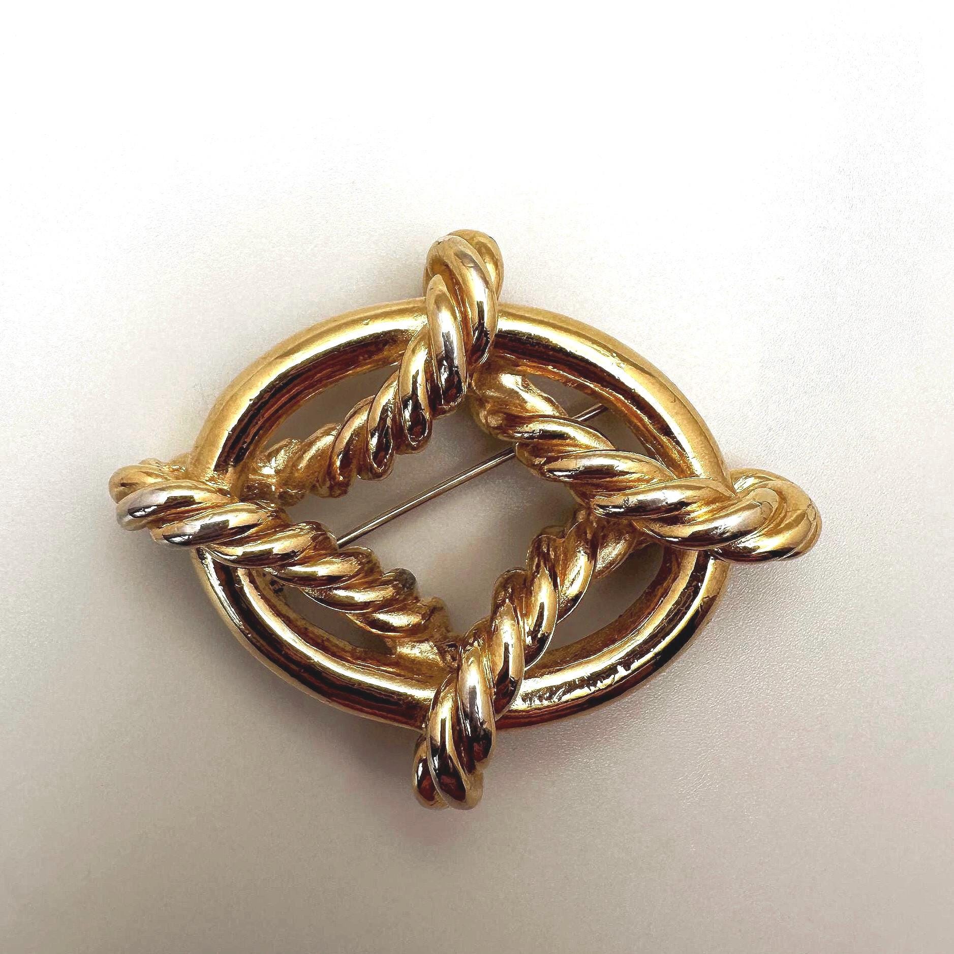 アクセサリー Givenchy Brooch Rope Gold Tone Vintage GIVENCHY Rope Brooch: Vintage Signed Givenchy Paris New York Gold