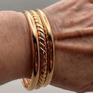 Vintage Set of Three Bangle Bracelets, Italian Designed, Larger Size