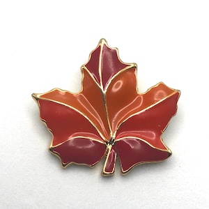 Leaf Brooch, Vintage Steinmetz Enameled Leaf Brooch, Beautiful Autumn Maple Leaf Brooch