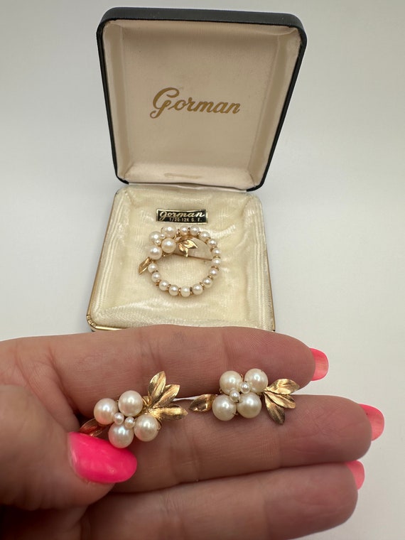 Vintage Gorman 12K Gold Filled Cultured Pearl Dem… - image 5