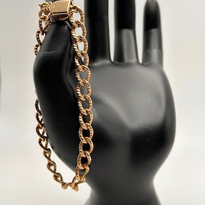 Vintage CACO 12K Gold Filled Curb Link Charm Bracelet