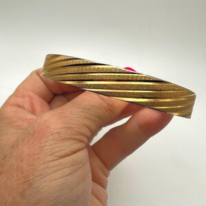 Vintage Monet Gold Tone Bangle Bracelet: Brushed & Polished Design