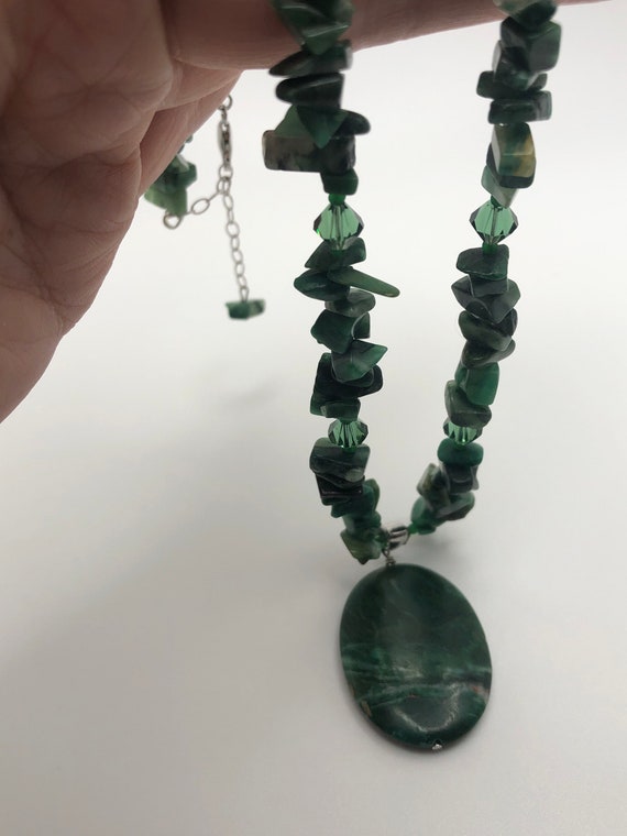 Vintage Stone Necklace, Kambaba Jasper Necklace, … - image 3