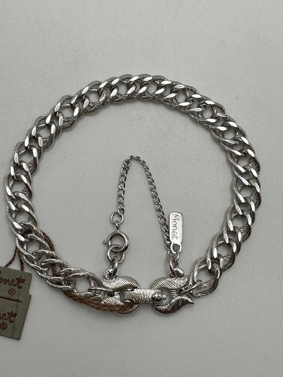 MONET Pristine Silver Tone Charm Bracelet Origina… - image 9