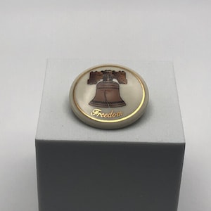 Liberty Bell Pin, Vintage Lenox USA Freedom Bell Brooch 1776, American Pride Jewelry