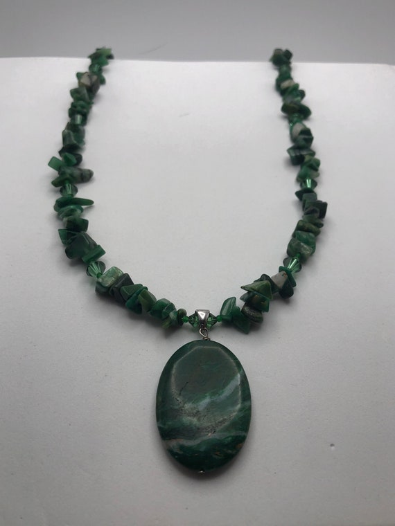 Vintage Stone Necklace, Kambaba Jasper Necklace, … - image 4