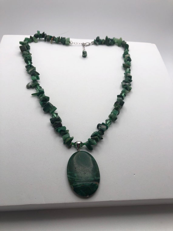Vintage Stone Necklace, Kambaba Jasper Necklace, … - image 2