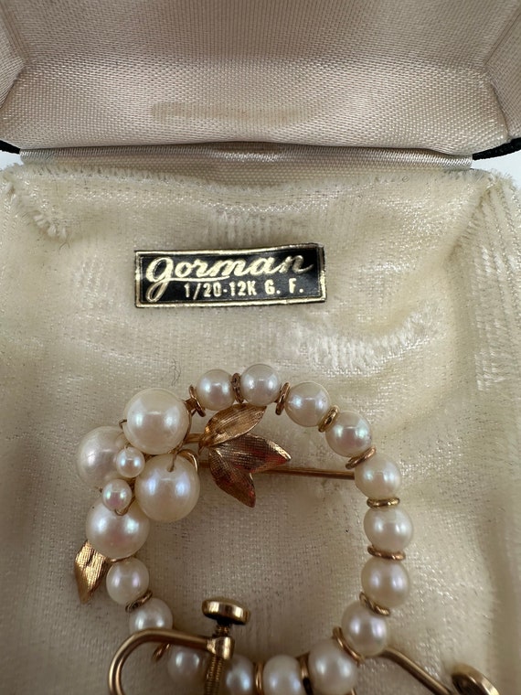 Vintage Gorman 12K Gold Filled Cultured Pearl Dem… - image 4