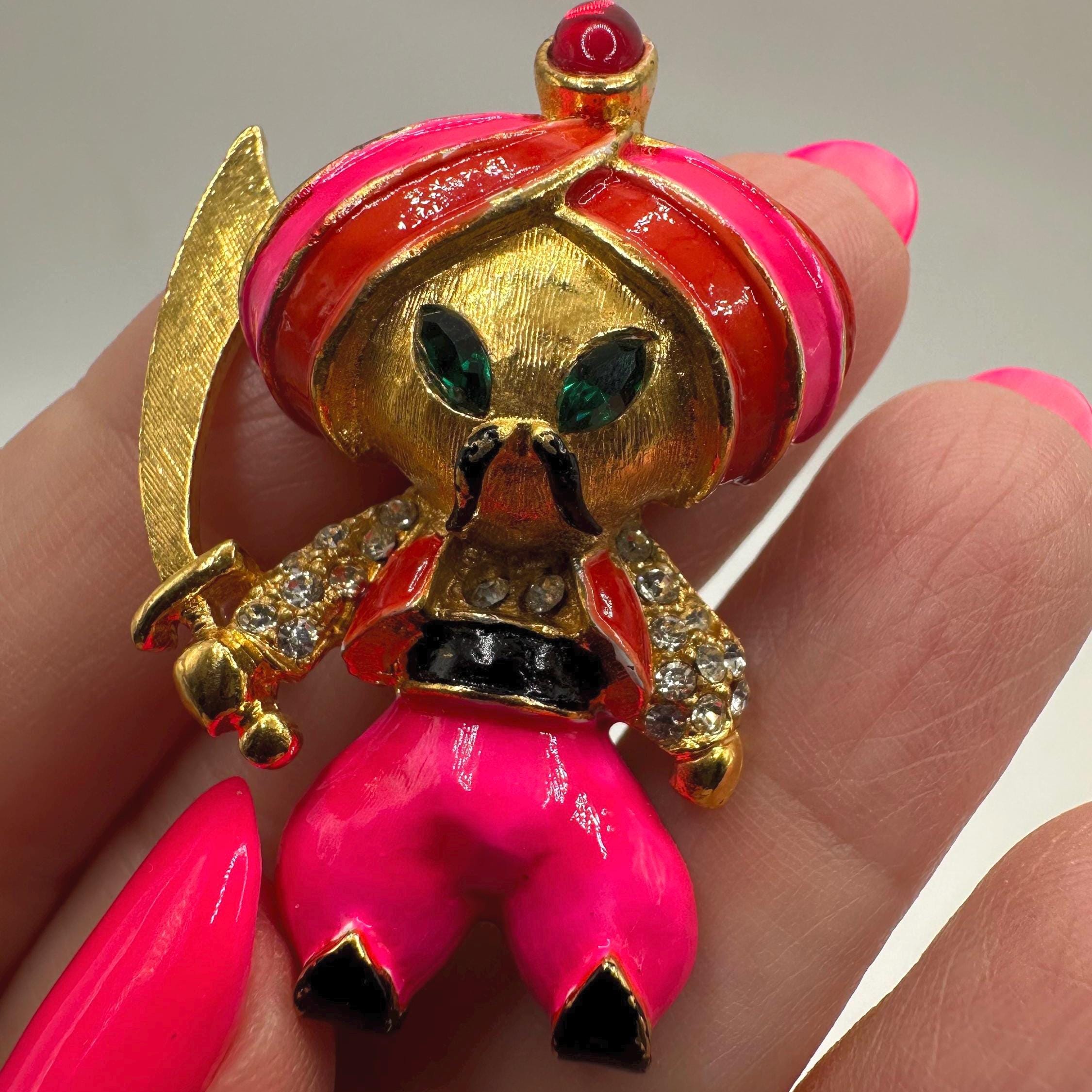希少！　JOMAZ ©️　ブローチ　Vintage Vintage JOMAZ Joseph Mazer Enamel & Rhinestones Fish Brooch