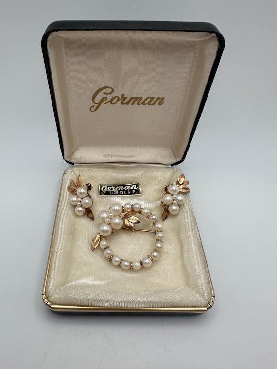 Vintage Gorman 12K Gold Filled Cultured Pearl Dem… - image 1