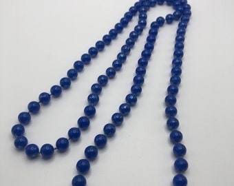 Vintage Blue Beaded Necklace