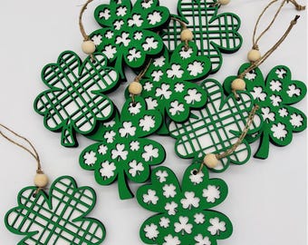 Shamrock Christmas Ornament, St. Patrick's Day Decor, Spring, Clover, Ornament, Shamrocks, Good Luck