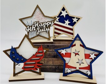 Patriotic Star, 4th of July Decor, USA, Summer, 250th birthday, Stars & Stripes