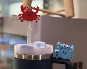 Crab Straw Topper: Fits Stanley Straws, easter basket filler, Maryland Crab