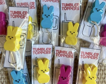 PEEPS Easter Bunny Straw Topper: Fits Stanley Straws, easter basket filler