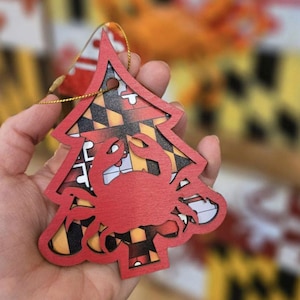 Maryland Crab Christmas Ornament, Maryland Flag, Crab, Christmas, Terps, MD, Maryland, gift, RAVENS