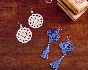 Crochet Earrings Pattern: 2 Jewelry Designs (PDF Pattern)