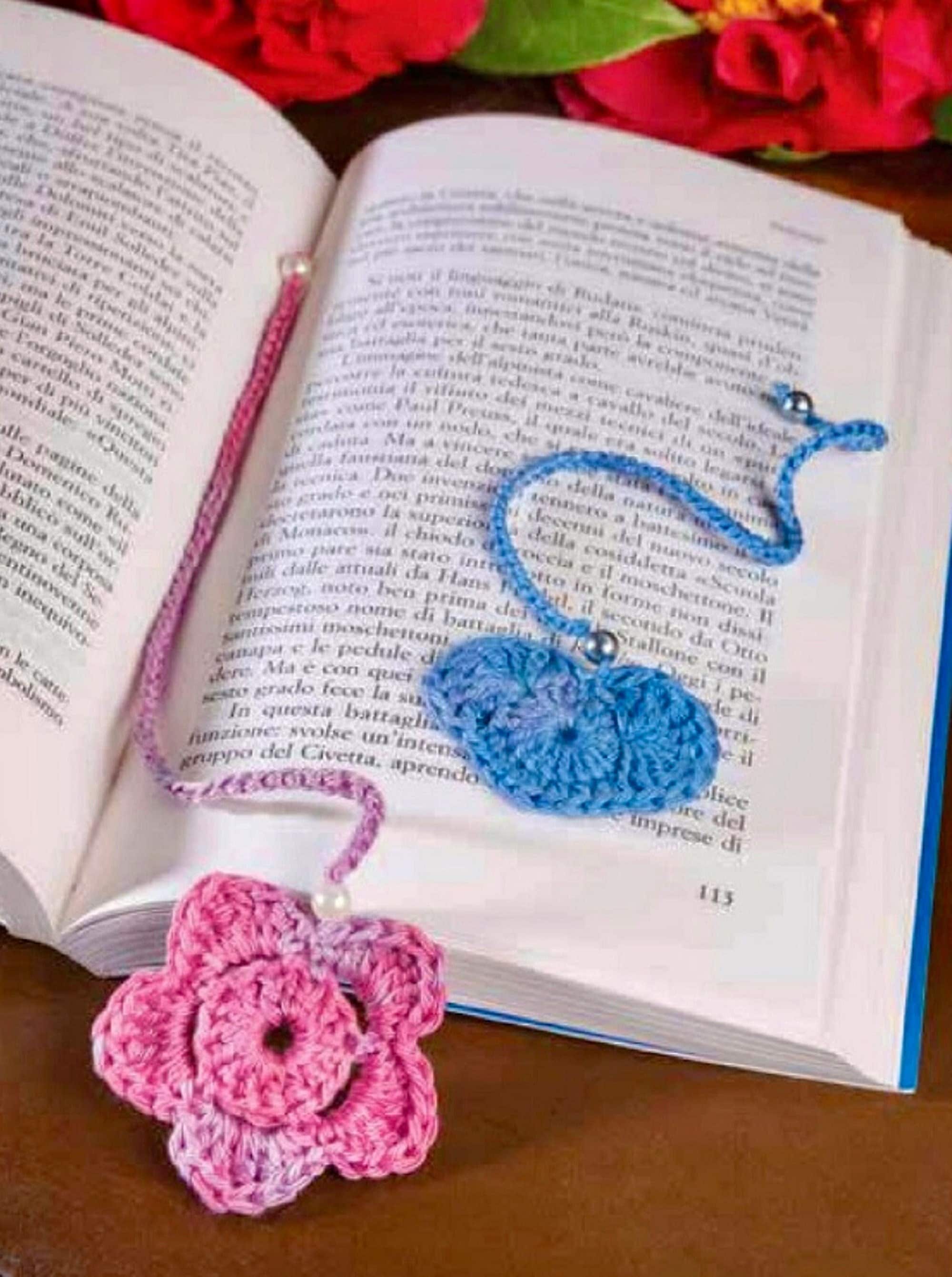 38 Flower Bookmark Crochet Patterns to Add a Handmade Touch to Reading Time 14 Crochet Bookmark Pattern: Heart & Flower Designs