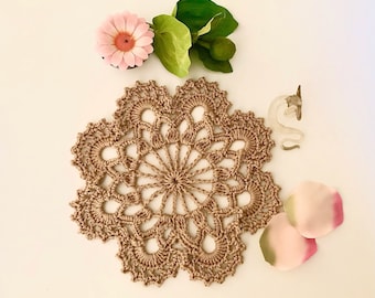 Crochet Doily Pattern: Table Coaster, Placemat Circle Motif (PDF Pattern)