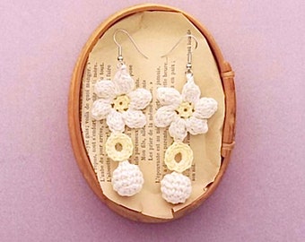 Crochet Earrings Flower Pattern Crochet Jewelry Floral Accessories. Easy crochet, beginner level