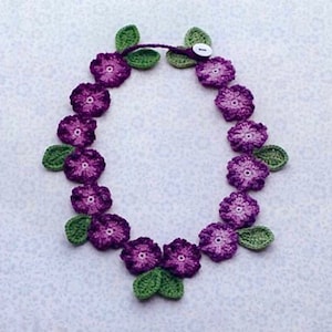 Crochet Jewelry Pattern Flower Necklace Crochet accessories. Viola easy crochet