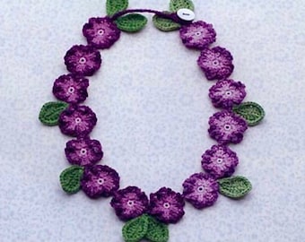 Crochet Flower Necklace Pattern: Viola Jewelry (PDF Pattern)