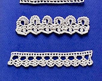 Crochet edging pattern 4 charts, crochet lace border, crochet accessories