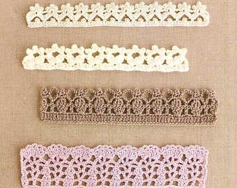 Crochet Lace Border Pattern: 4 Edging Designs (PDF Pattern)