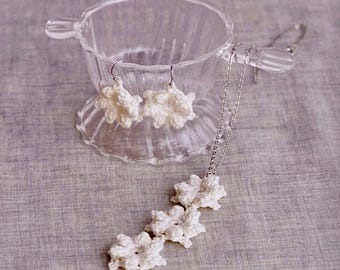 Crochet Flower Jewelry Pattern: Floral Earrings & Necklace (PDF Pattern)