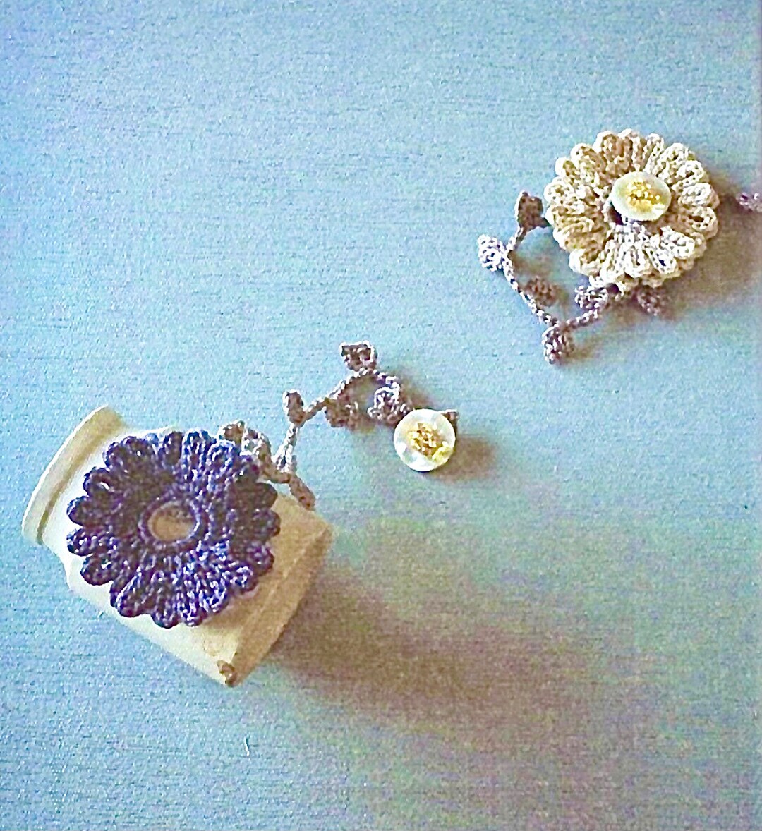 Crochet Jewelry Pattern, Crochet Bracelet, Crochet Daisy, Crochet