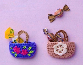 Crochet Miniature Bag 3 Patterns: Accessories, Keychain, Necklace (PDF Pattern)